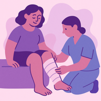 Lymphedema therapy treatment illustration